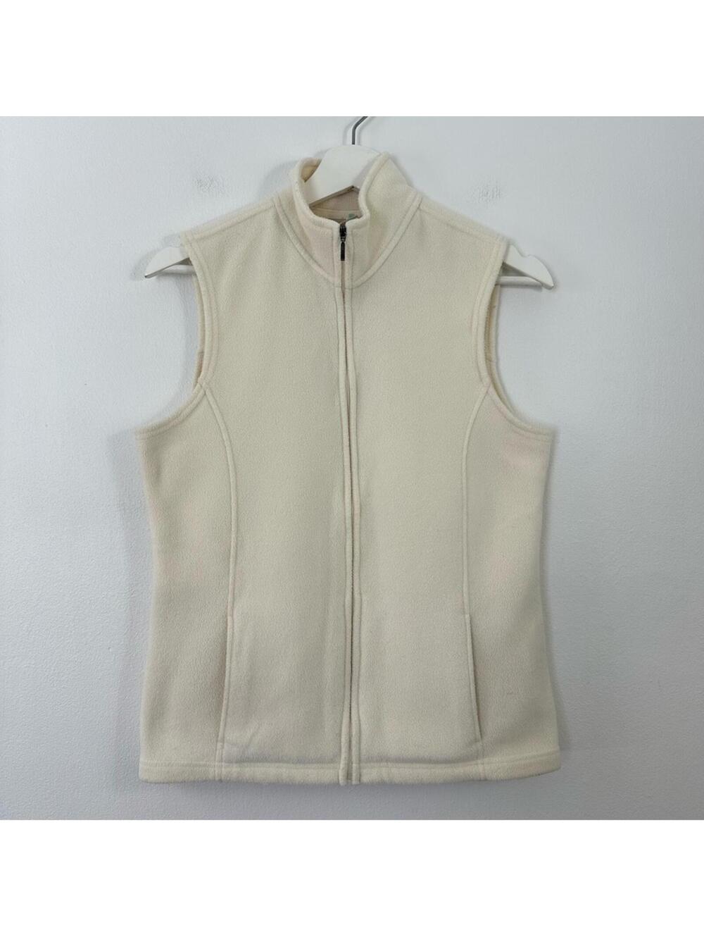 L.L Bean Women’s White Zip Up Vest Size M